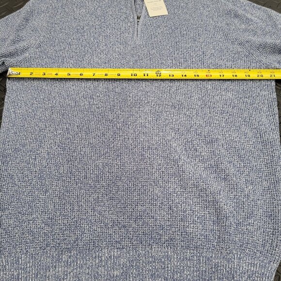 PETER MILLAR Crown Kitts Twisted Quarter-Zip Sweater Blue Granite Mens Sz M $250 - Picture 4 of 5